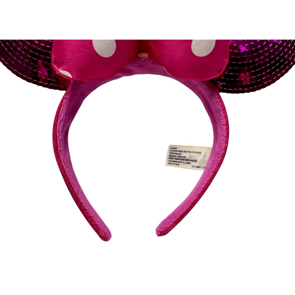 Original Disney Parks Pink W Pink Polka Dot Bow Minnie Ears - Picture 5 of 10